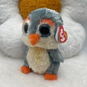 Fisher TY Beanie Boos Penguin Blue Orange Stuffie w/ Heart Tag 2024 (SKU: 459TO)